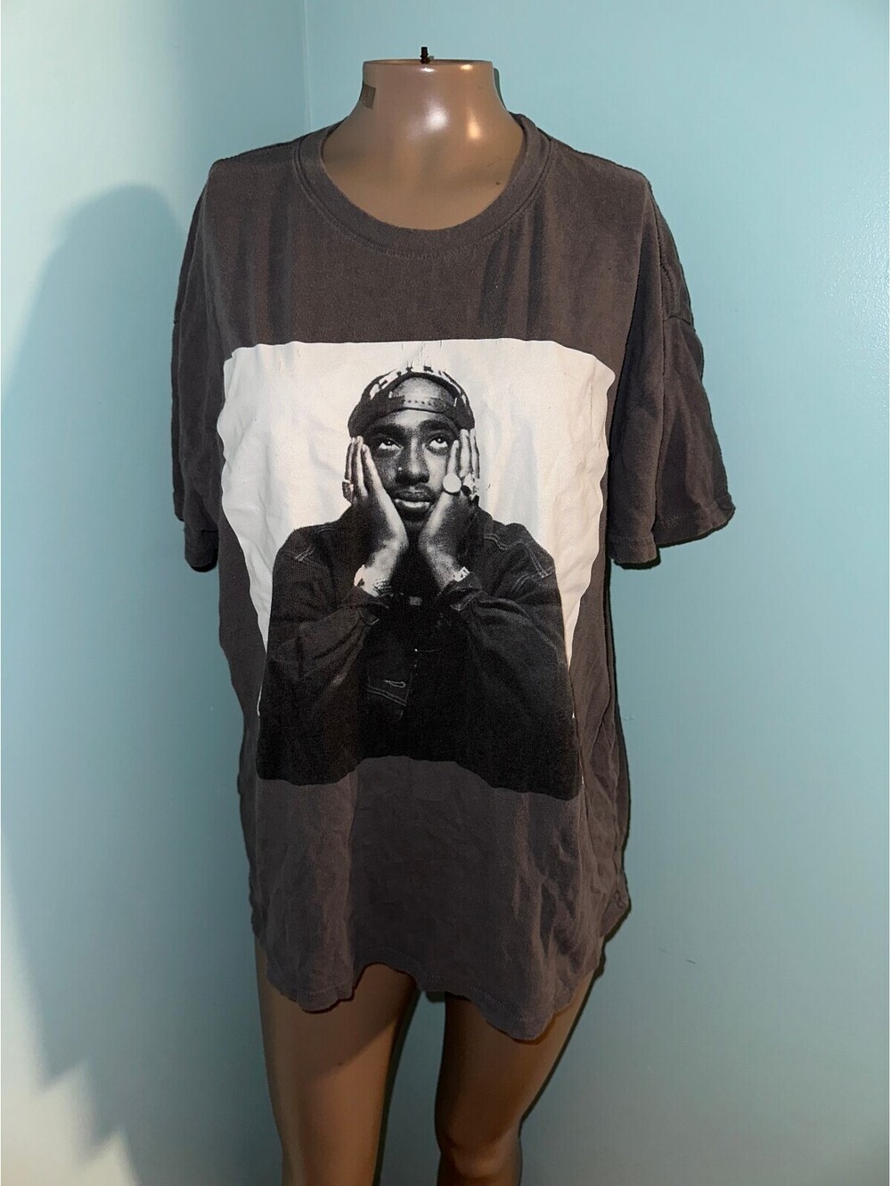 Vintage 2PAC Gray Streetwear T-Shirt Large, 90s Y2K